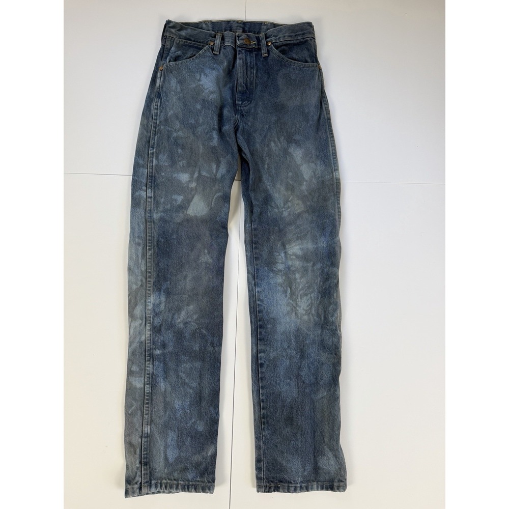 Wrangler 13MWZRO Acid Wash Cowboy Cut Jeans Men 28x31 Blue Grunge Streetwear